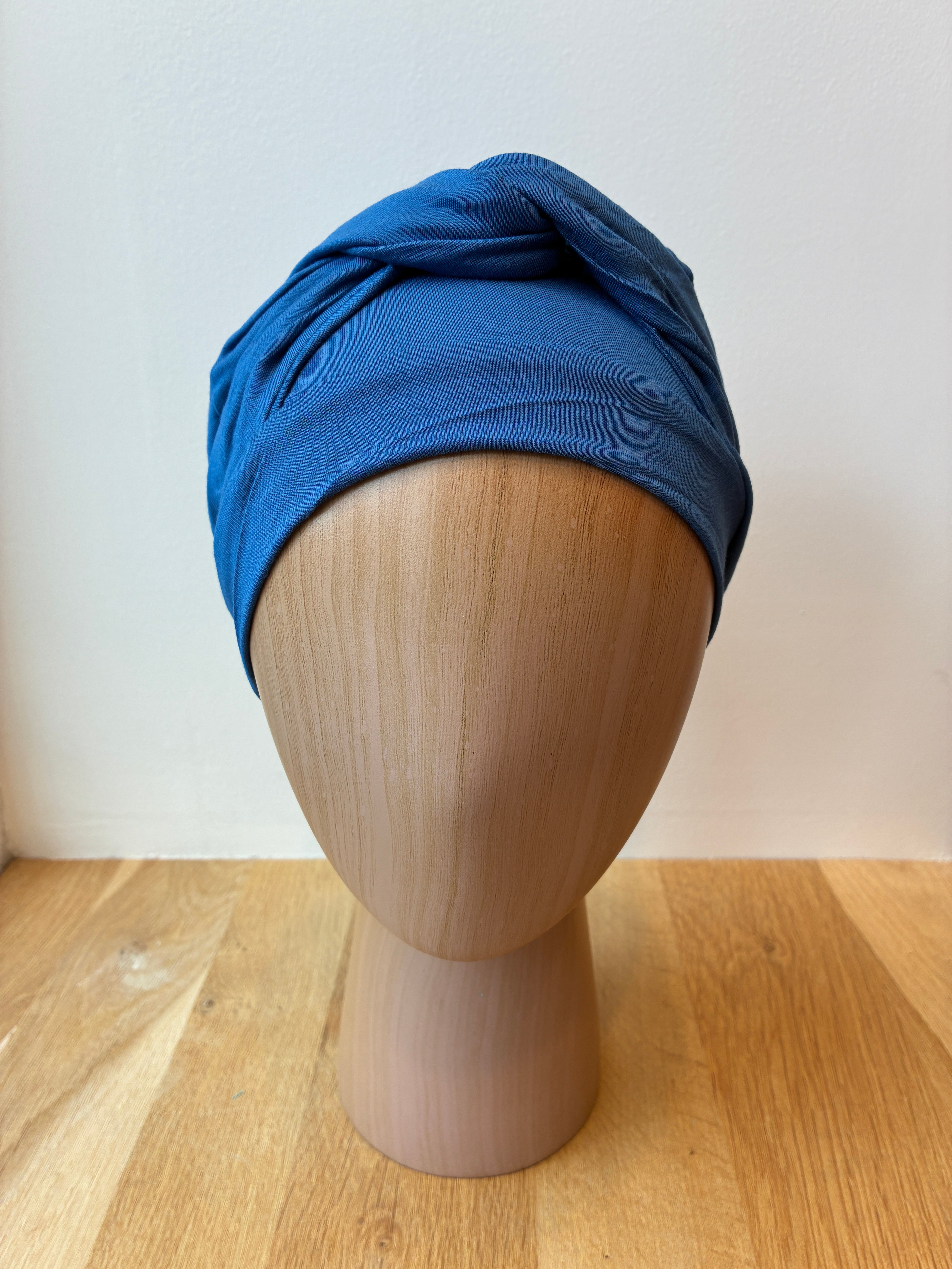 Turban Adele en bambou - Bleu océan