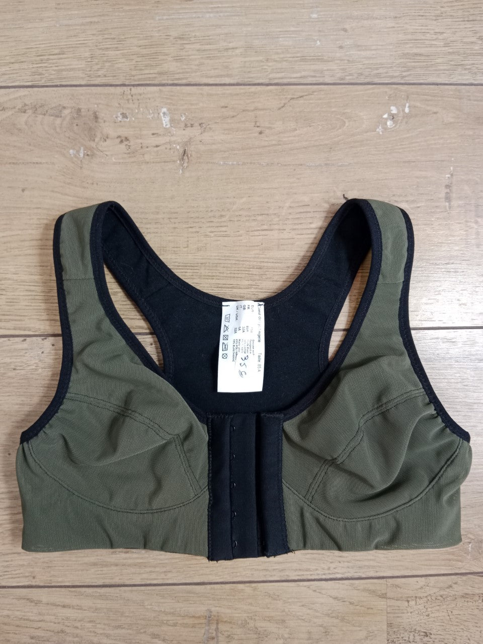 Brassière de contention en coton Medicoton Kaki 85A