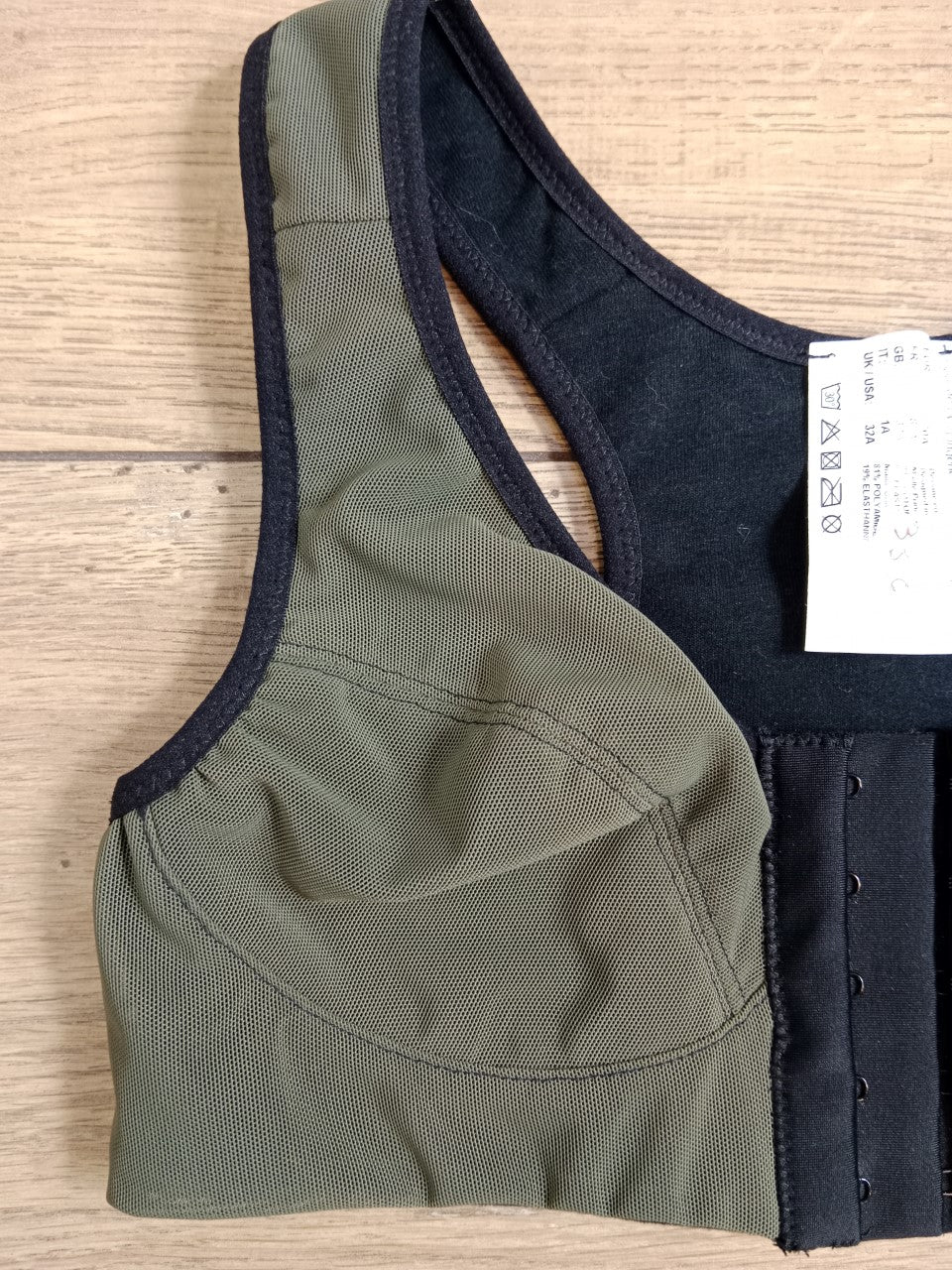 Brassière de contention en coton Medicoton Kaki 85A